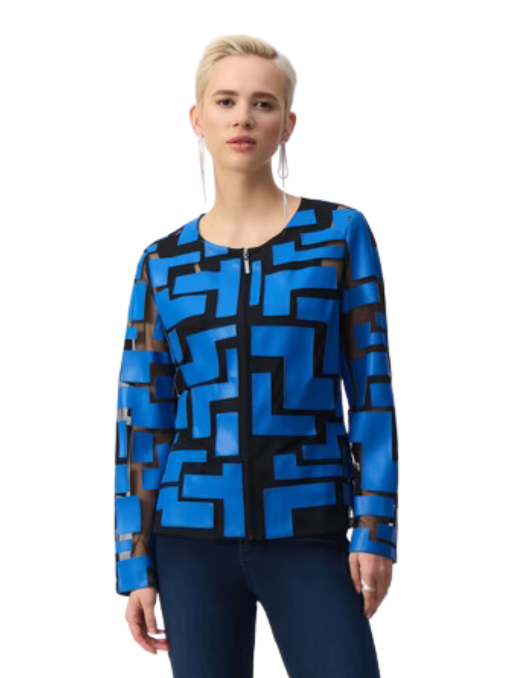 JOSEPH RIBKOFF Plether Geometric Jacket