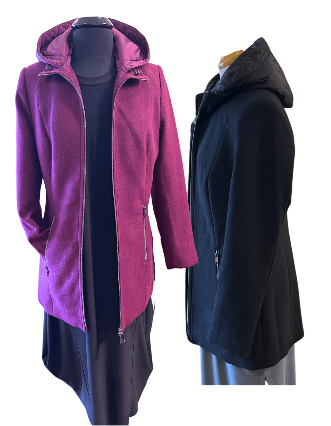 BARBARA LEBEK  Car Coat with Detachable Hood