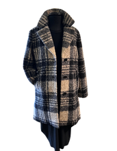 Load image into Gallery viewer, BARBARA LEBEK  Plaid Grey and Natural Coat
