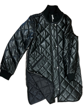 Load image into Gallery viewer, NIkki Jones Vegan Leather Diamond Quilted Coat
